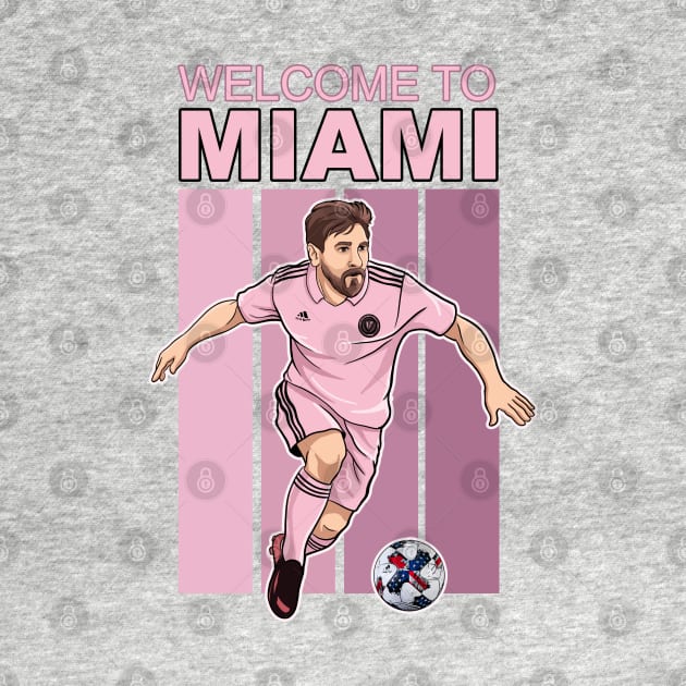 Welcome to Miami Messi Soccer Legend Magic City by GAMAS Threads